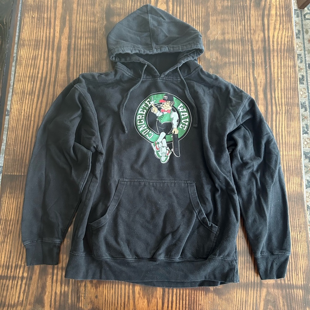 Black Concrete Wave Hoodie